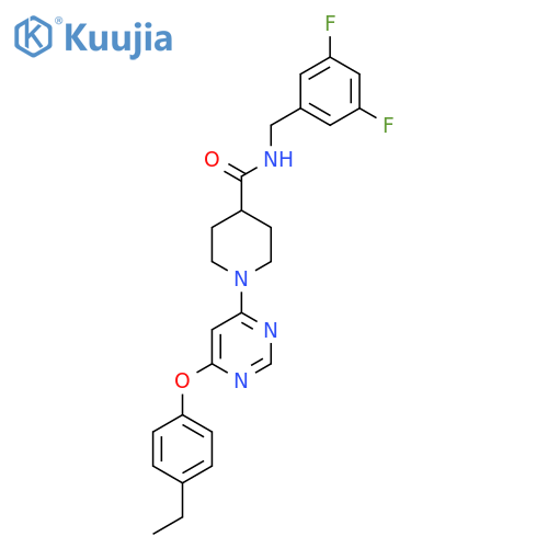 N-[(3,5-difluorophenyl)methyl]-1-[6-(4-ethylphenoxy)pyrimidin-4-yl]piperidine-4-carboxamide structure