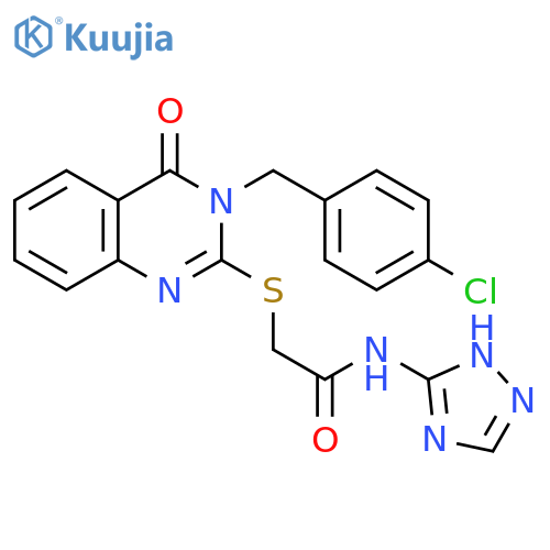2-({3-[(4-chlorophenyl)methyl]-4-oxo-3,4-dihydroquinazolin-2-yl}sulfanyl)-N-(4H-1,2,4-triazol-3-yl)acetamide structure