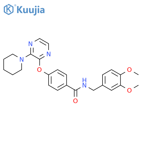 N-[(3,4-dimethoxyphenyl)methyl]-4-{[3-(piperidin-1-yl)pyrazin-2-yl]oxy}benzamide structure