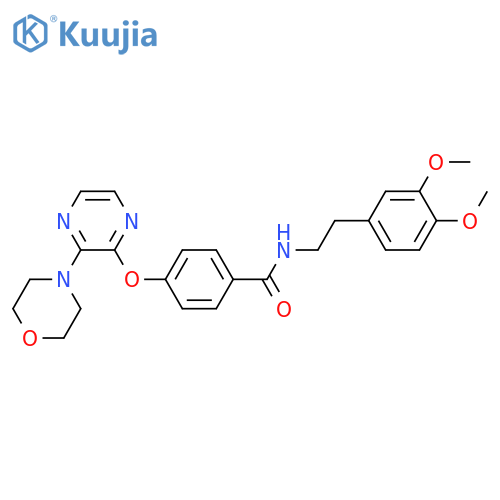 N-[2-(3,4-dimethoxyphenyl)ethyl]-4-{[3-(morpholin-4-yl)pyrazin-2-yl]oxy}benzamide structure