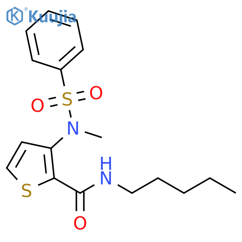 3-(N-methylbenzenesulfonamido)-N-pentylthiophene-2-carboxamide structure