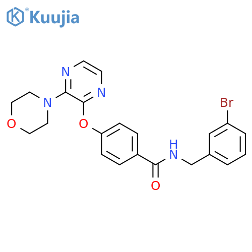 N-[(3-bromophenyl)methyl]-4-{[3-(morpholin-4-yl)pyrazin-2-yl]oxy}benzamide structure