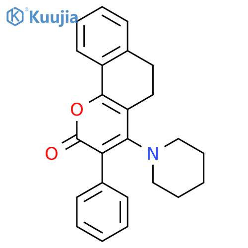 2H-Naphtho[1,2-b]pyran-2-one, 5,6-dihydro-3-phenyl-4-(1-piperidinyl)- structure