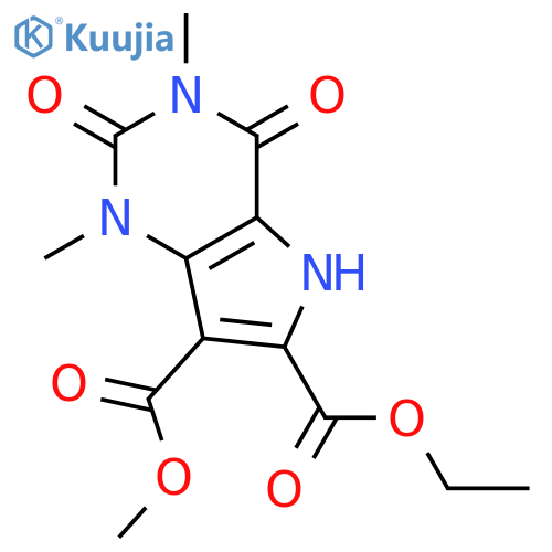 1H-Pyrrolo[3,2-d]pyrimidine-6,7-dicarboxylic acid, 2,3,4,5-tetrahydro-1,3-dimethyl-2,4-dioxo-, 6-ethyl 7-methyl ester structure