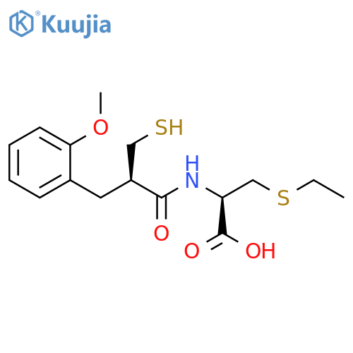 L-Cysteine,S-ethyl-N-[3-mercapto-2-[(2-methoxyphenyl)methyl]-1-oxopropyl]-, (R)- structure