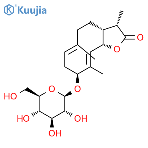 Cyclodeca[b]furan-2(3H)-one, 9-(β-D-glucopyranosyloxy)-3a,4,5,8,9,11a-hexahydro-3,6,10-trimethyl-, (3S,3aS,6E,9S,10E,11aS)- structure
