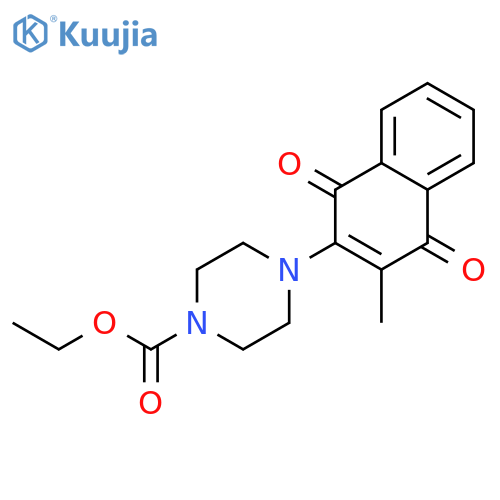 1-Piperazinecarboxylic acid, 4-(1,4-dihydro-3-methyl-1,4-dioxo-2-naphthalenyl)-, ethyl ester structure