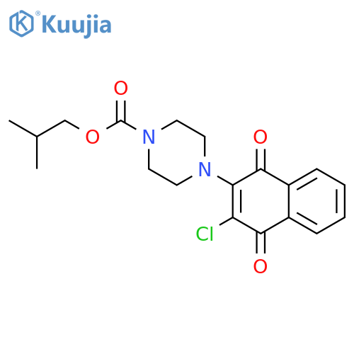 1-Piperazinecarboxylic acid, 4-(3-chloro-1,4-dihydro-1,4-dioxo-2-naphthalenyl)-, 2-methylpropyl ester structure