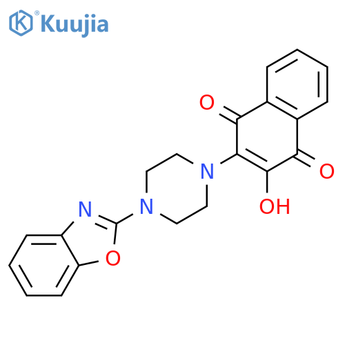 1,4-Naphthalenedione, 2-[4-(2-benzoxazolyl)-1-piperazinyl]-3-hydroxy- structure