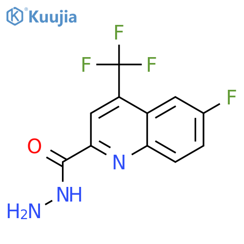 6-Fluoro-4-(trifluoromethyl)quinoline-2-carbohydrazide structure