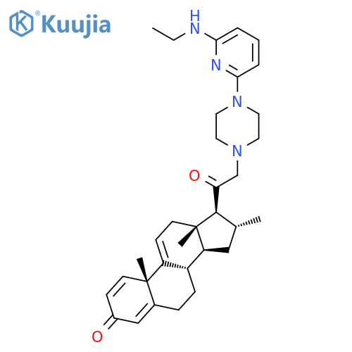 Pregna-1,4,9(11)-triene-3,20-dione, 21-[4-[6-(ethylamino)-2-pyridinyl]-1-piperazinyl]-16-methyl-, (16a)- structure