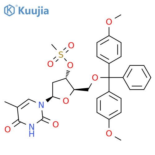 Thymidine, 5'-O-[bis(4-methoxyphenyl)phenylmethyl]-,3'-methanesulfonate structure