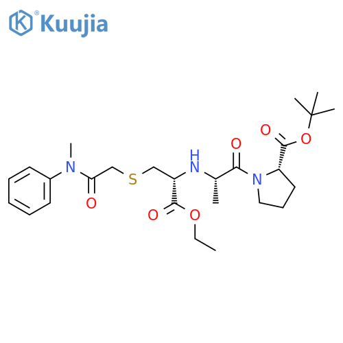 L-Proline, 1-[N-[2-ethoxy-1-[[[2-(methylphenylamino)-2-oxoethyl]thio]methyl]-2-oxoethyl]alanyl]-, 1,1-dimethylethyl ester, (R)- (9CI) structure