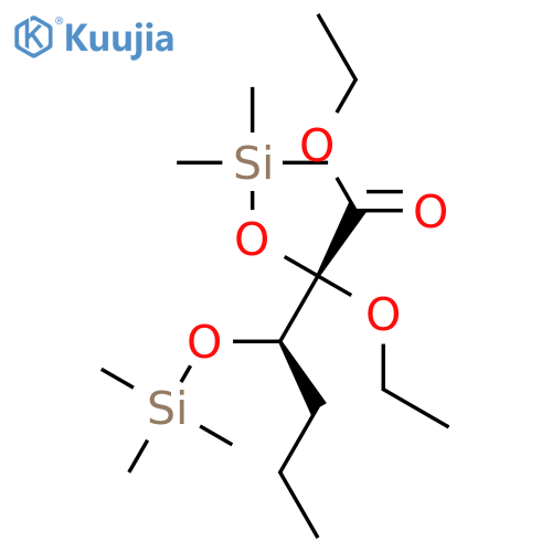 Hexanoic acid, 2-ethoxy-2,3-bis[(trimethylsilyl)oxy]-, ethyl ester, (R*,R*)- structure