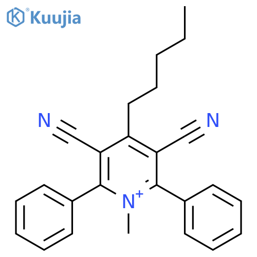 Pyridinium, 3,5-dicyano-1-methyl-4-pentyl-2,6-diphenyl- structure
