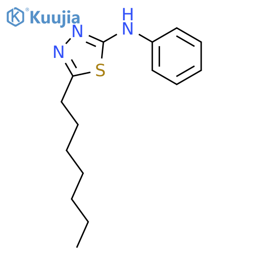 5-heptyl-N-phenyl-1,3,4-thiadiazol-2-amine structure