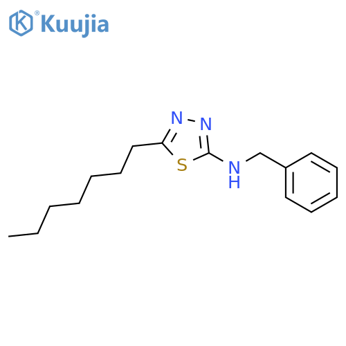 1,3,4-Thiadiazol-2-amine, 5-heptyl-N-(phenylmethyl)- structure