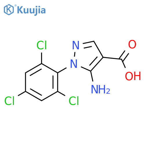 1H-Pyrazole-4-carboxylic acid, 5-amino-1-(2,4,6-trichlorophenyl)- structure