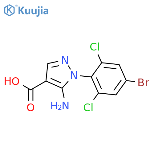 1H-Pyrazole-4-carboxylic acid, 5-amino-1-(4-bromo-2,6-dichlorophenyl)- structure