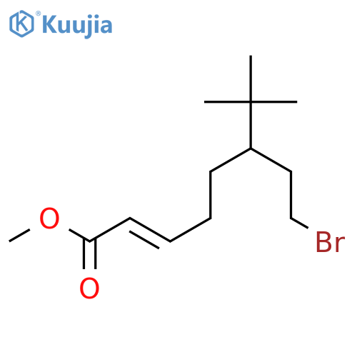 2-Octenoic acid, 6-(2-bromoethyl)-7,7-dimethyl-, methyl ester, (E)- structure
