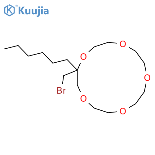 1,4,7,10,13-Pentaoxacyclopentadecane, 2-(bromomethyl)-2-hexyl- structure