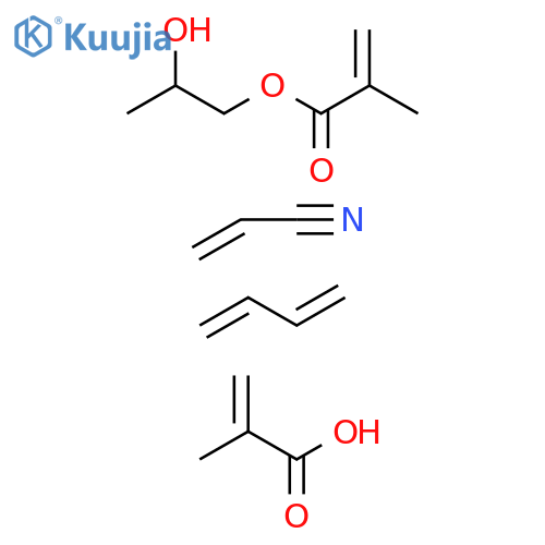 2-Propenoic acid, 2-methyl-, polymer with 1,3-butadiene, 2-hydroxypropyl 2-methyl-2-propenoate and 2-propenenitrile structure