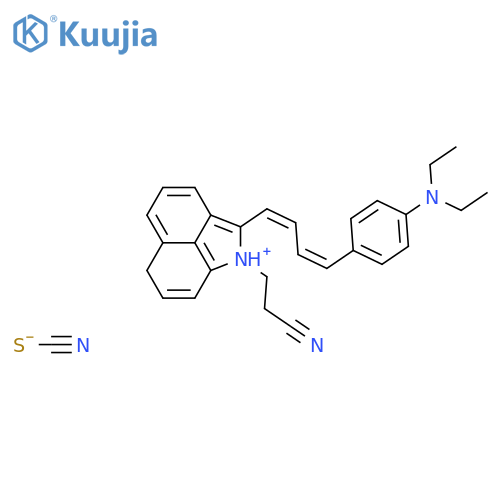 Benz[cd]indolium, 1-(2-cyanoethyl)-2-[4-[4-(diethylamino)phenyl]-1,3-butadienyl]-, thiocyanate structure