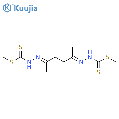 Hydrazinecarbodithioic acid, 2,2'-(1,4-dimethyl-1,4-butanediylidene)bis-, dimethyl ester structure