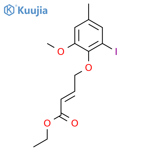 2-Butenoic acid, 4-(2-iodo-6-methoxy-4-methylphenoxy)-, ethyl ester structure