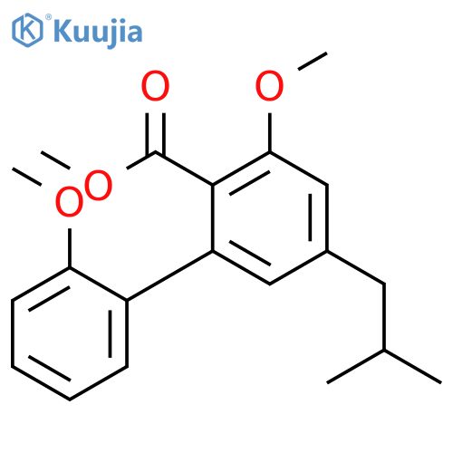 [1,1'-Biphenyl]-2-carboxylic acid, 2',3-dimethoxy-5-(2-methylpropyl)-, methyl ester structure