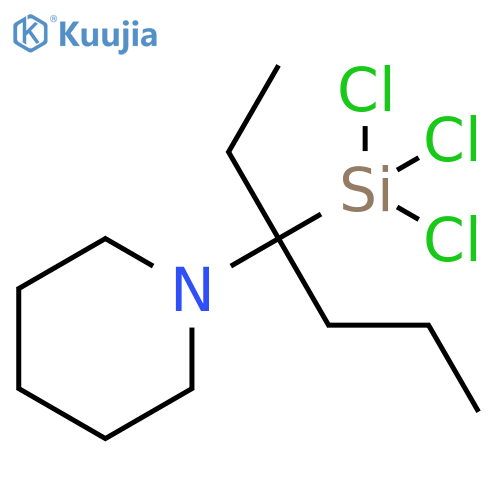 Piperidine, 1-[1-ethyl-1-(trichlorosilyl)butyl]- structure