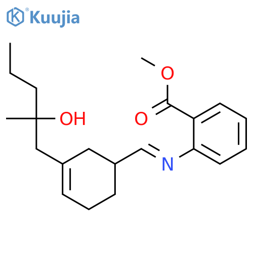 Benzoic acid, 2-[[[3-(2-hydroxy-2-methylpentyl)-3-cyclohexen-1-yl]methylene]amino]-, methyl ester structure