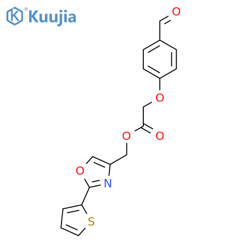 (2-Thiophen-2-yl-1,3-oxazol-4-yl)methyl 2-(4-formylphenoxy)acetate structure