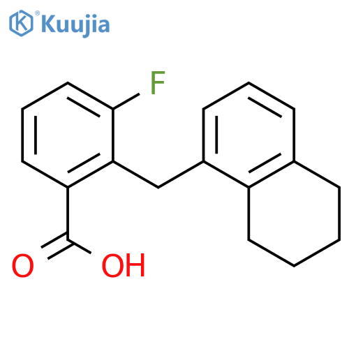 Benzoic acid, 3-fluoro-2-[(5,6,7,8-tetrahydro-1-naphthalenyl)methyl]- structure