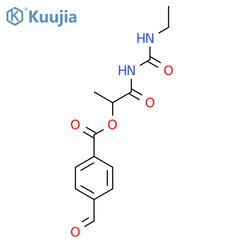 [1-(Ethylcarbamoylamino)-1-oxopropan-2-yl] 4-formylbenzoate structure