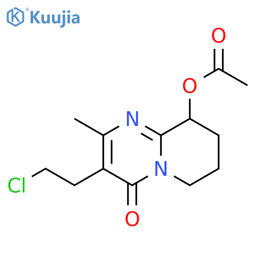 9-(Acetyloxy)-3-(2-chloroethyl)-6,7,8,9-tetrahydro-2-methyl-4H-pyrido1,2-apyrimidin-4-one structure