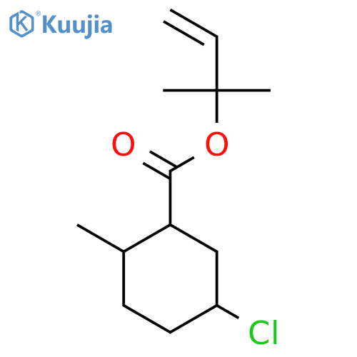 Cyclohexanecarboxylic acid, 5-chloro-2-methyl-, 1,1-dimethyl-2-propenyl ester structure