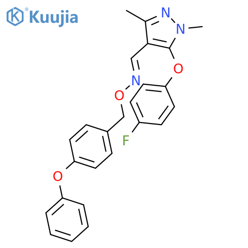 1H-Pyrazole-4-carboxaldehyde, 5-(4-fluorophenoxy)-1,3-dimethyl-, O-[(4-phenoxyphenyl)methyl]oxime structure