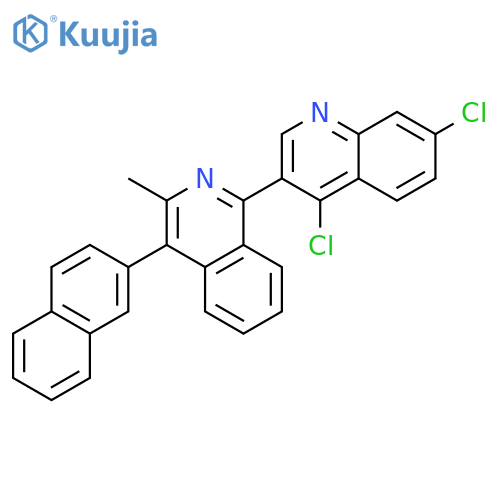 Quinoline, 4,7-dichloro-3-[3-methyl-4-(2-naphthalenyl)-1-isoquinolinyl]- structure