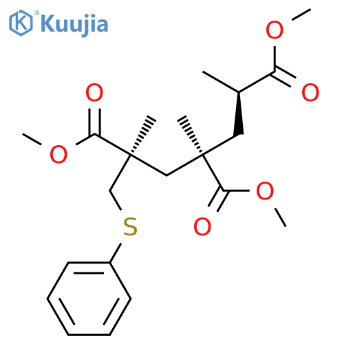 2,4,6-Heptanetricarboxylic acid, 2,4-dimethyl-1-(phenylthio)-, trimethyl ester, (2R*,4R*,6R*)- structure