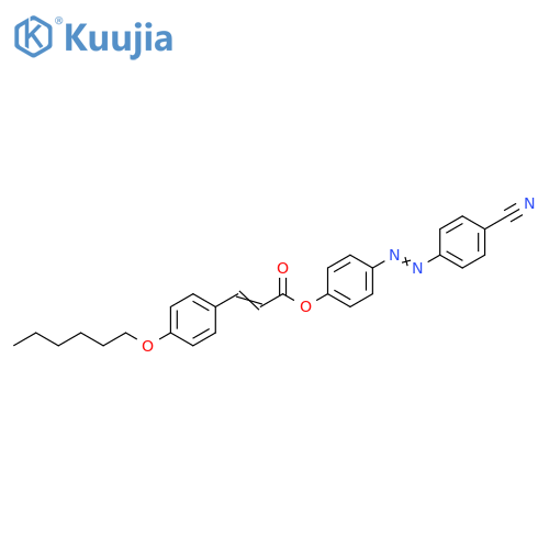 2-Propenoic acid, 3-[4-(hexyloxy)phenyl]-, 4-[(4-cyanophenyl)azo]phenylester structure
