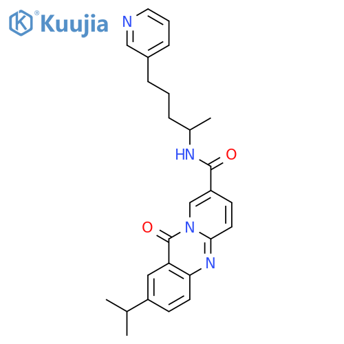 11H-Pyrido[2,1-b]quinazoline-8-carboxamide, 2-(1-methylethyl)-N-[1-methyl-4-(3-pyridinyl)butyl]-11-oxo-, (±)- structure