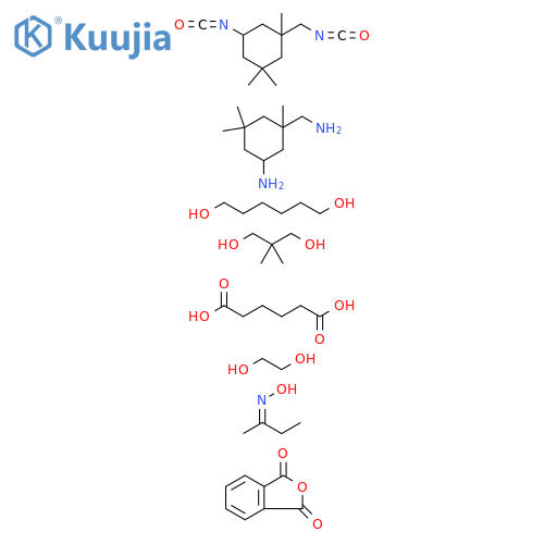 Hexanedioic acid, polymer with 5-amino-1,3,3-trimethylcyclohexanemethanamine, 2,2-dimethyl-1,3-propanediol, 1,2-ethanediol, 1,6-hexanediol, 1,3-isobenzofurandione and 5-isocyanato-1-(isocyanatomethyl) -1,3,3-trimethylcyclohexane, Me Et ketone oxime-blocke structure