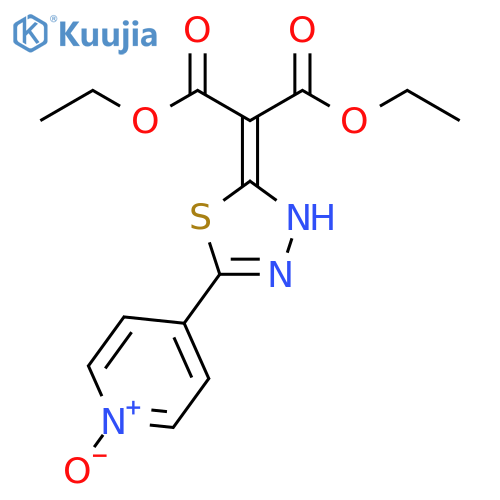 Propanedioic acid, 2-[5-(1-oxido-4-pyridinyl)-1,3,4-thiadiazol-2(3H)-ylidene]-, 1,3-diethyl ester structure