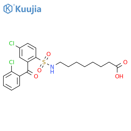 Octanoic acid, 8-[[[4-chloro-2-(2-chlorobenzoyl)phenyl]sulfonyl]amino]- structure