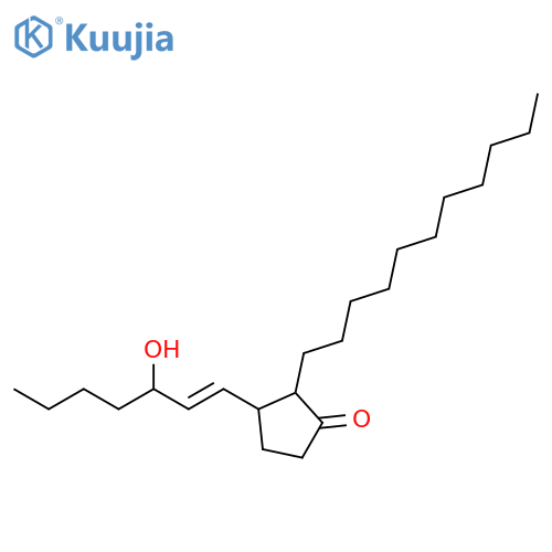 Cyclopentanone, 3-(3-hydroxy-1-heptenyl)-2-undecyl- structure