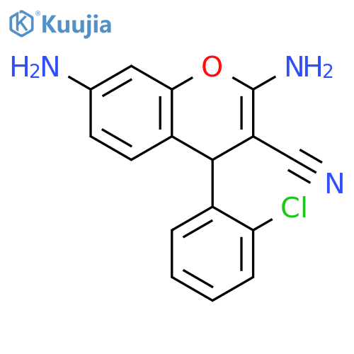 4H-1-Benzopyran-3-carbonitrile, 2,7-diamino-4-(2-chlorophenyl)- structure