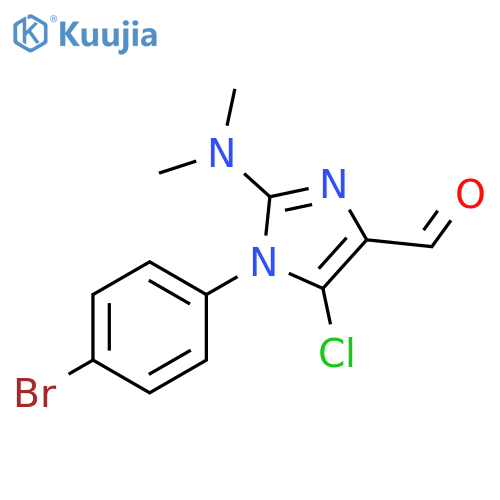 1-(4-bromophenyl)-5-chloro-2-(dimethylamino)-1H-imidazole-4-carbaldehyde structure