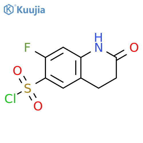 7-fluoro-2-oxo-1,2,3,4-tetrahydroquinoline-6-sulfonyl chloride structure