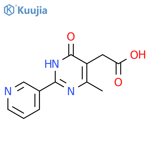 2-[4-methyl-6-oxo-2-(pyridin-3-yl)-1,6-dihydropyrimidin-5-yl]acetic acid structure